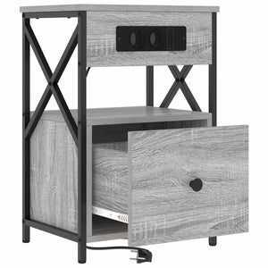 Κομοδίνο με συρτάρι 2 pcs Γκρίζο Σονομα 40 x 31 x 60 εκ. - Pakobazaar