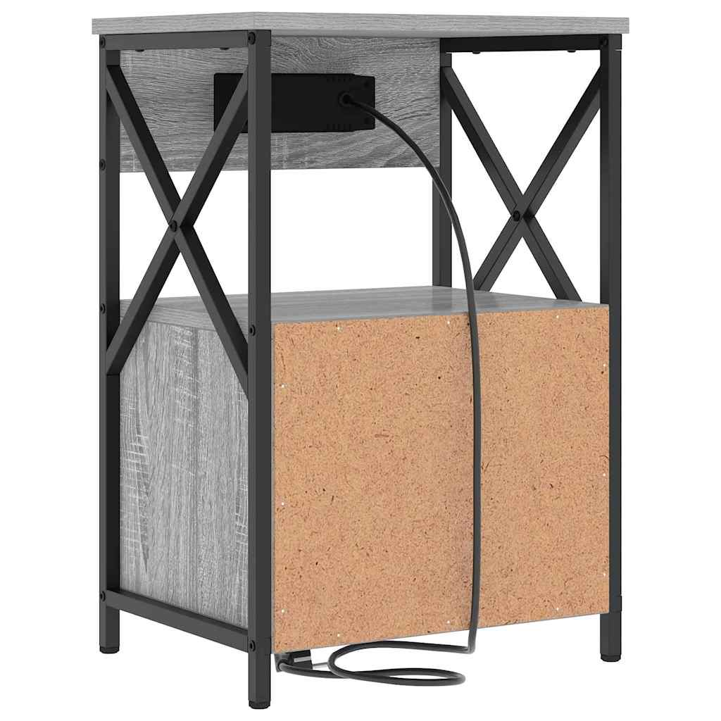 Κομοδίνο με συρτάρι 2 pcs Γκρίζο Σονομα 40 x 31 x 60 εκ. - Pakobazaar