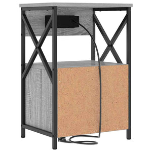 Κομοδίνο με συρτάρι 2 pcs Γκρίζο Σονομα 40 x 31 x 60 εκ. - Pakobazaar