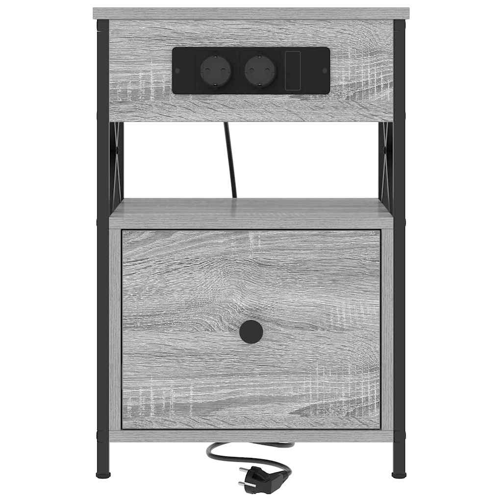 Κομοδίνο με συρτάρι 2 pcs Γκρίζο Σονομα 40 x 31 x 60 εκ. - Pakobazaar