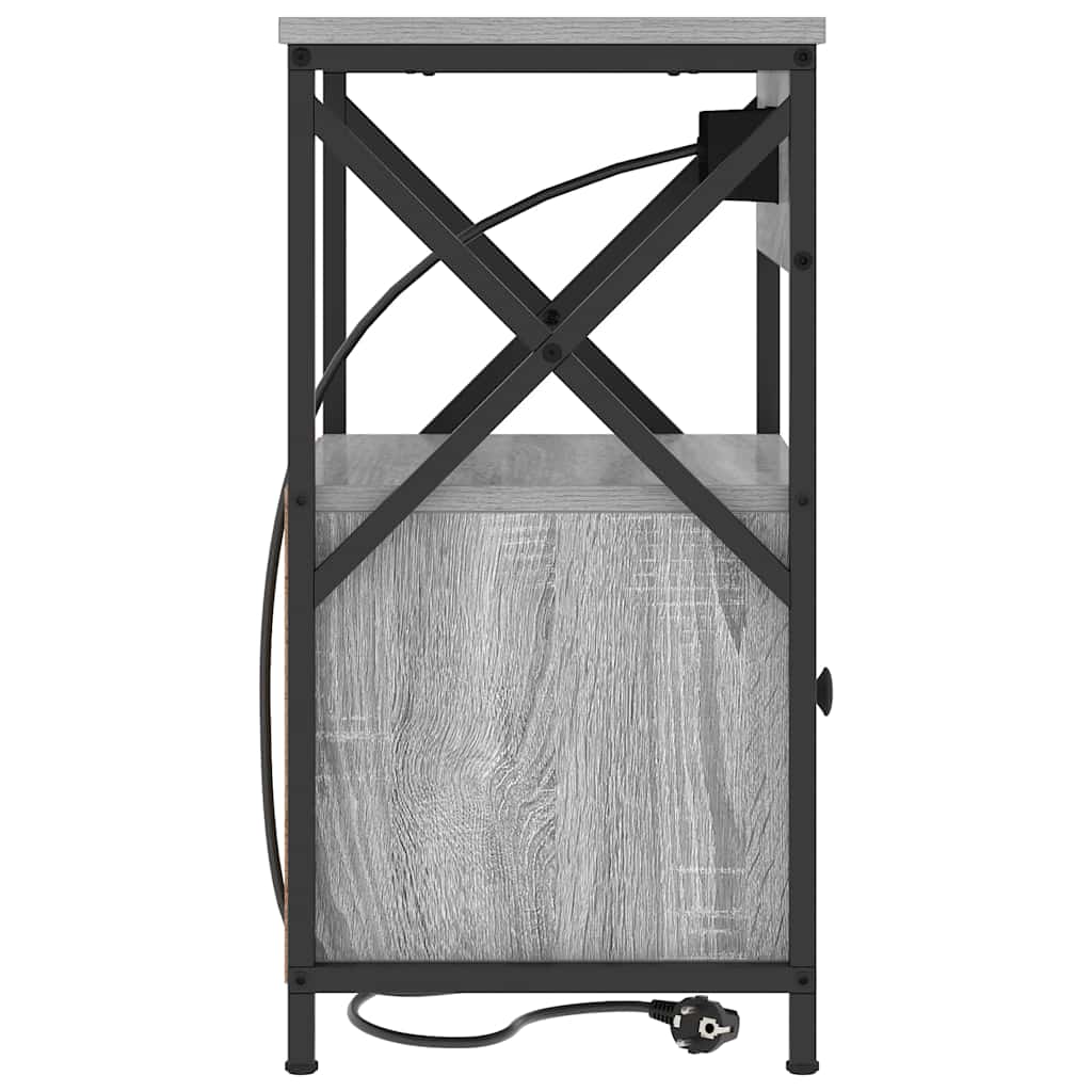 Κομοδίνο με συρτάρι 2 pcs Γκρίζο Σονομα 40 x 31 x 60 εκ. - Pakobazaar