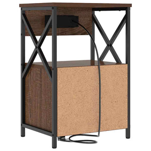 Κομοδίνο 2 pcs Καφέ δρυς 40 x 31 x 60 εκ. Επεξεργασμένο ξύλο - Pakobazaar