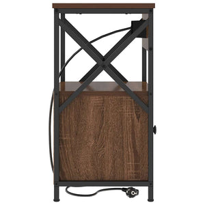 Κομοδίνο 2 pcs Καφέ δρυς 40 x 31 x 60 εκ. Επεξεργασμένο ξύλο - Pakobazaar