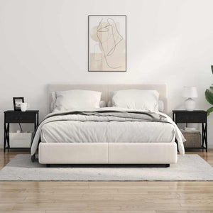 Κομοδίνο 2 pcs Μαύρη Οξυά 41 x 31 x 51 εκ. Επεξεργασμένο ξύλο - Pakobazaar
