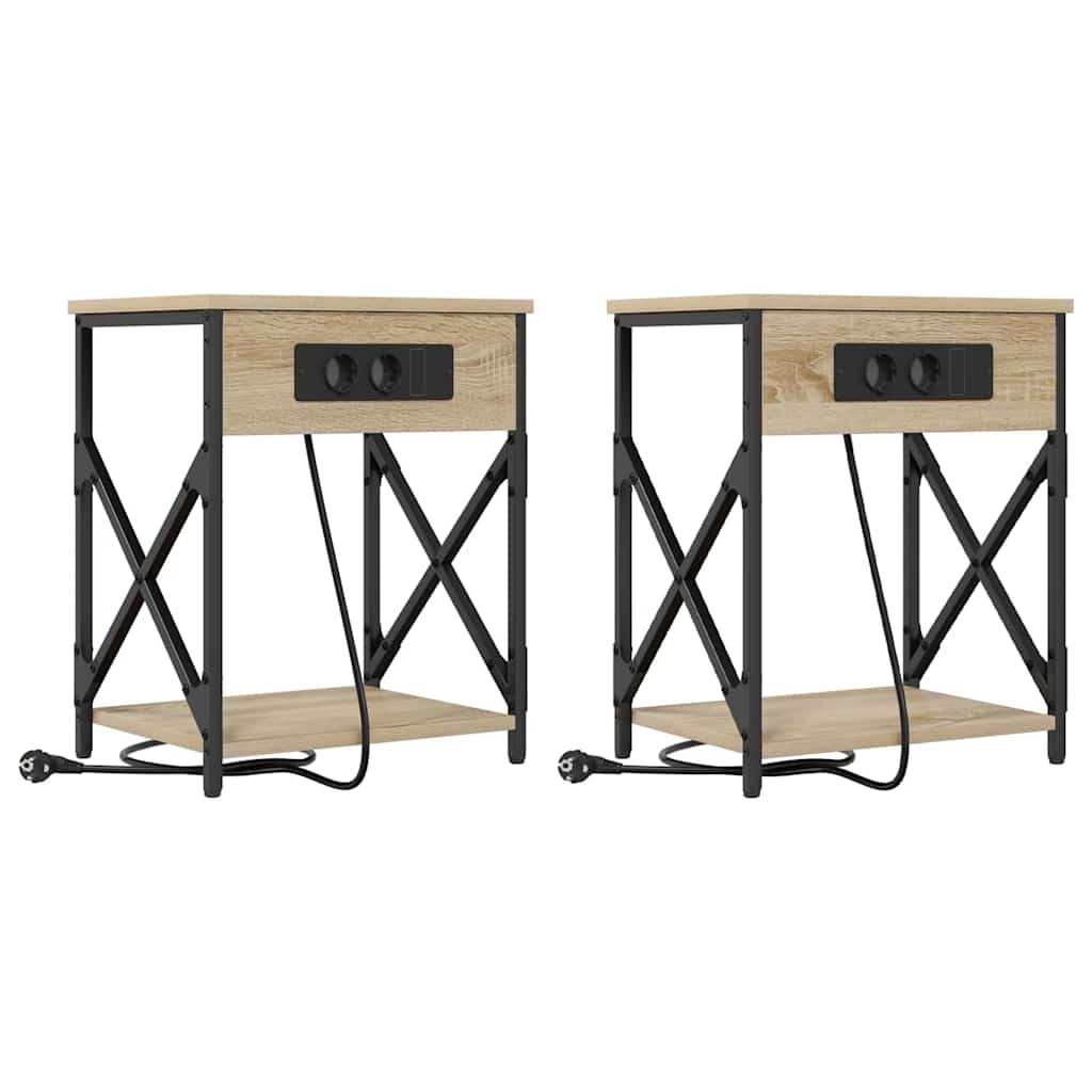 Κομοδίνο 2 pcs Δρύς Sonoma 41 x 31 x 51 εκ. Επεξεργασμένο ξύλο - Pakobazaar