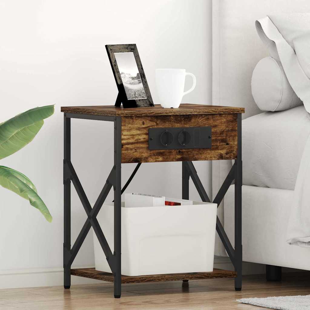 Κομοδίνο 2 pcs Καπνιστό Δρύς 41 x 31 x 51 εκ. - Pakobazaar