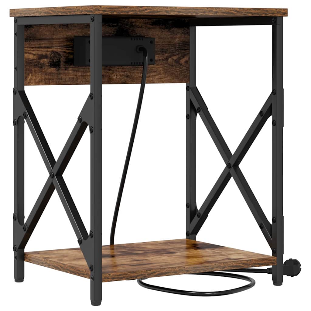 Κομοδίνο 2 pcs Καπνιστό Δρύς 41 x 31 x 51 εκ. - Pakobazaar