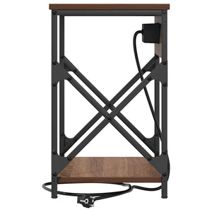 Κομοδίνο 2 pcs Καφέ δρυς 41 x 31 x 51 εκ. Επεξεργασμένο ξύλο - Pakobazaar