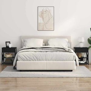 Κομοδίνο 2 pcs Μαύρη Οξυά 41 x 31 x 51 εκ. Επεξεργασμένο ξύλο - Pakobazaar