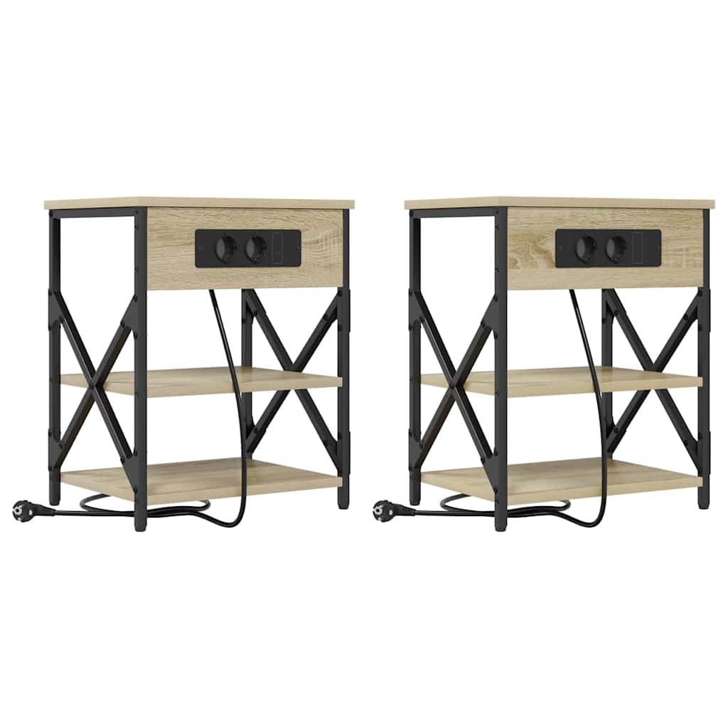 Κομοδίνο 2 pcs Δρύς Sonoma 41 x 31 x 51 εκ. Επεξεργασμένο ξύλο - Pakobazaar