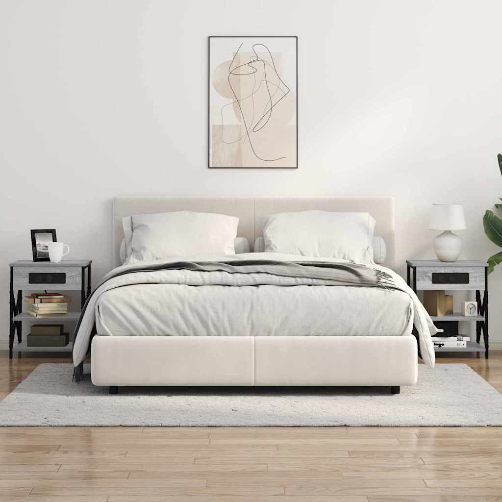 Κομοδίνο με ράφι 2 pcs Γκρίζο Σονομα 41 x 31 x 51 εκ. - Pakobazaar