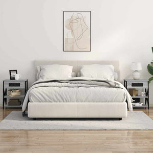 Κομοδίνο με ράφι 2 pcs Γκρίζο Σονομα 41 x 31 x 51 εκ. - Pakobazaar