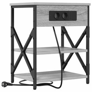 Κομοδίνο με ράφι 2 pcs Γκρίζο Σονομα 41 x 31 x 51 εκ. - Pakobazaar