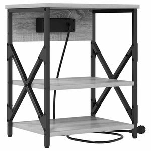 Κομοδίνο με ράφι 2 pcs Γκρίζο Σονομα 41 x 31 x 51 εκ. - Pakobazaar