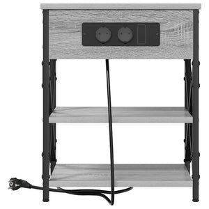Κομοδίνο με ράφι 2 pcs Γκρίζο Σονομα 41 x 31 x 51 εκ. - Pakobazaar