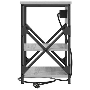 Κομοδίνο με ράφι 2 pcs Γκρίζο Σονομα 41 x 31 x 51 εκ. - Pakobazaar