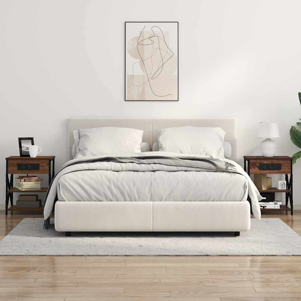 Κομοδίνο 2 pcs Καφέ δρυς 41 x 31 x 51 εκ. Επεξεργασμένο ξύλο - Pakobazaar