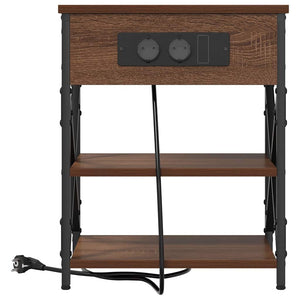 Κομοδίνο 2 pcs Καφέ δρυς 41 x 31 x 51 εκ. Επεξεργασμένο ξύλο - Pakobazaar