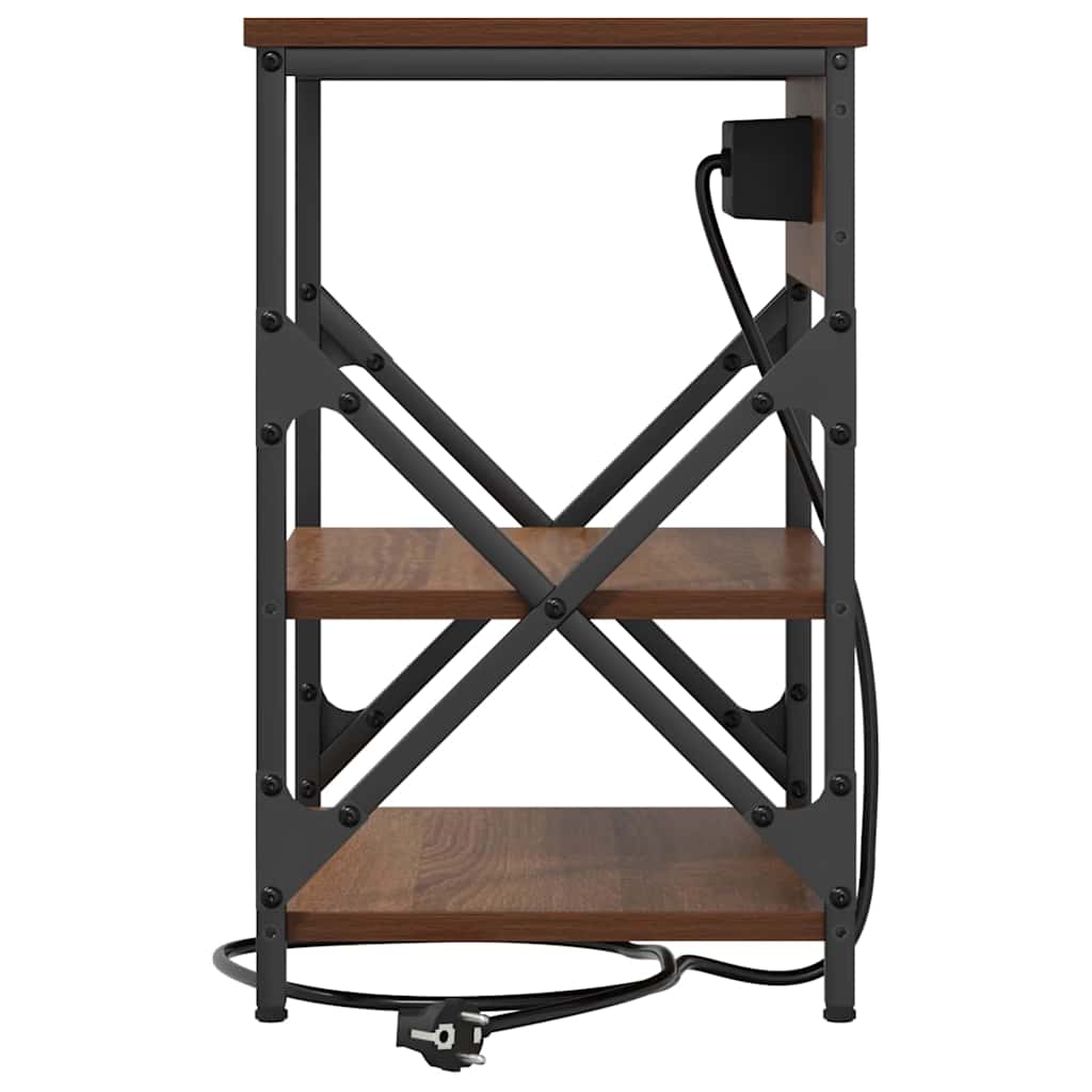 Κομοδίνο 2 pcs Καφέ δρυς 41 x 31 x 51 εκ. Επεξεργασμένο ξύλο - Pakobazaar