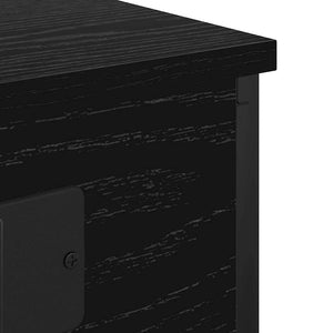 Κομοδίνο 2 pcs Μαύρη Οξυά 41 x 31 x 76 εκ. Επεξεργασμένο ξύλο - Pakobazaar