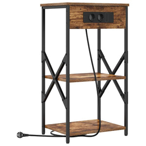 Κομοδίνο με ράφι 2 pcs Καπνιστό Δρύς 41 x 31 x 76 εκ. - Pakobazaar
