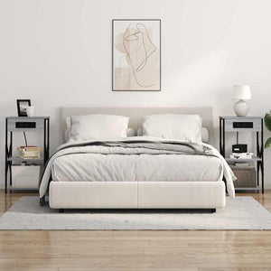 Κομοδίνο με ράφι 2 pcs Γκρίζο Σονομα 41 x 31 x 76 εκ. - Pakobazaar