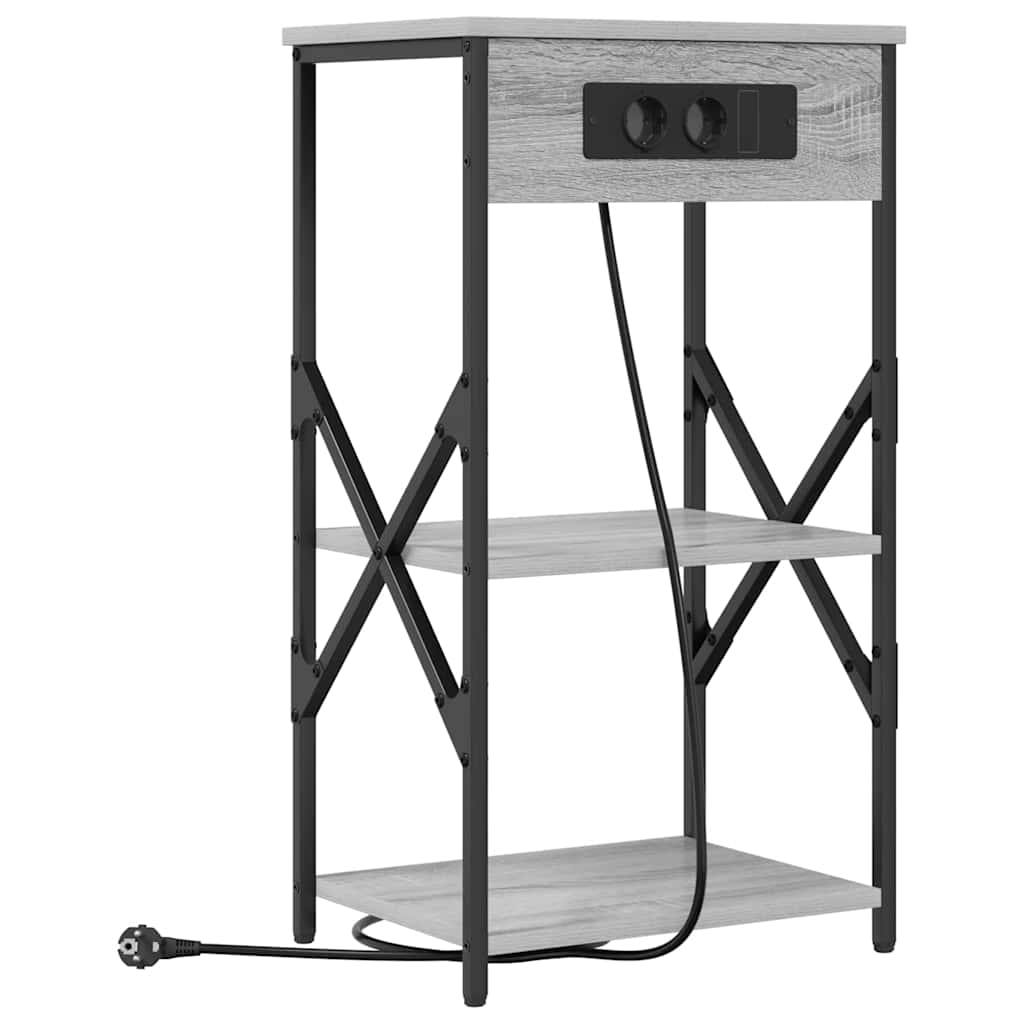 Κομοδίνο με ράφι 2 pcs Γκρίζο Σονομα 41 x 31 x 76 εκ. - Pakobazaar