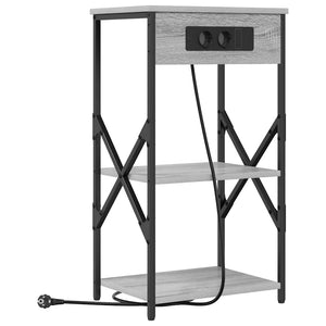 Κομοδίνο με ράφι 2 pcs Γκρίζο Σονομα 41 x 31 x 76 εκ. - Pakobazaar