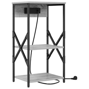 Κομοδίνο με ράφι 2 pcs Γκρίζο Σονομα 41 x 31 x 76 εκ. - Pakobazaar