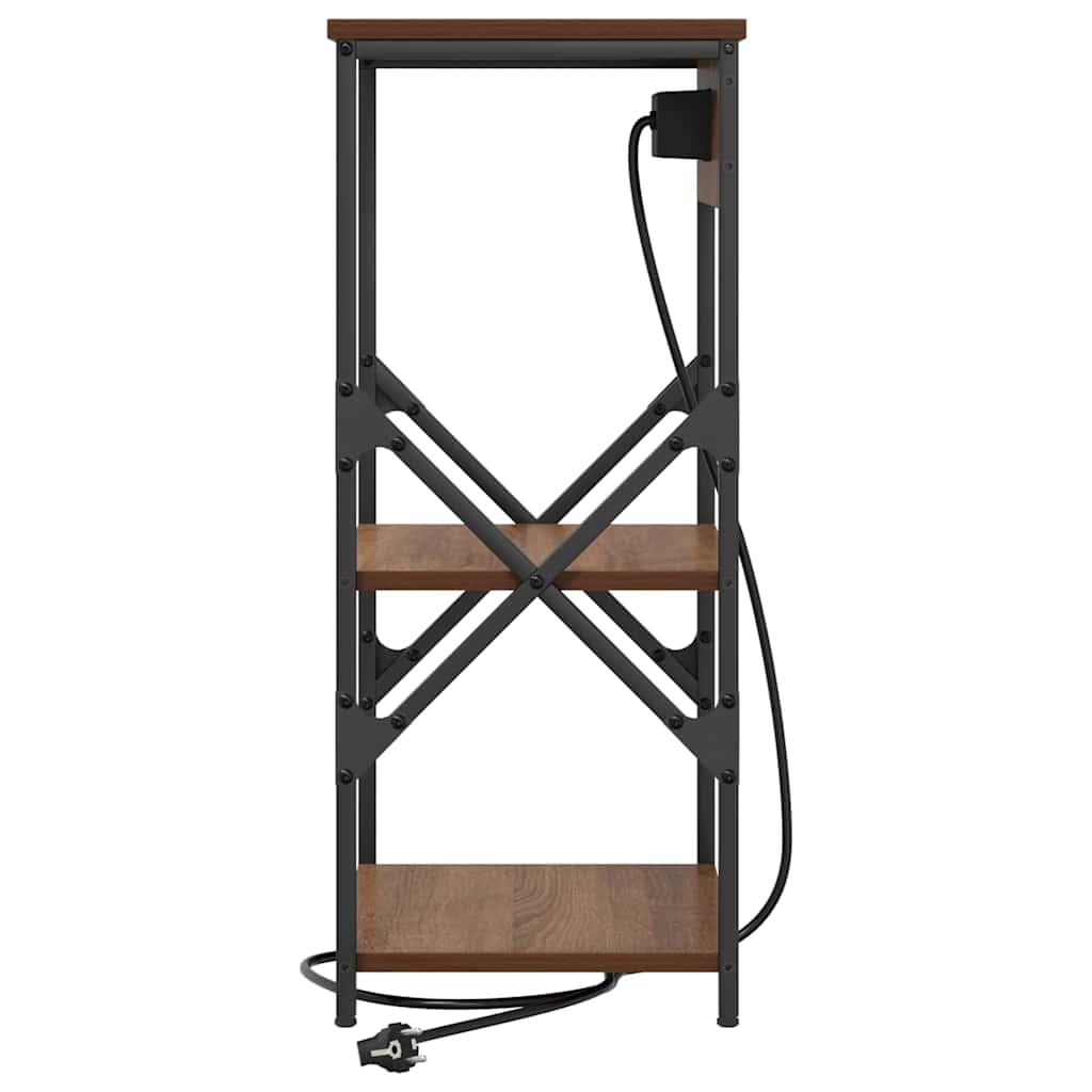 Κομοδίνο 2 pcs Καφέ δρυς 41 x 31 x 76 εκ. Επεξεργασμένο ξύλο - Pakobazaar
