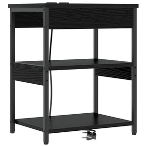 Κομοδίνο 2 pcs Μαύρη Οξυά 41 x 31 x 51 εκ. Επεξεργασμένο ξύλο - Pakobazaar