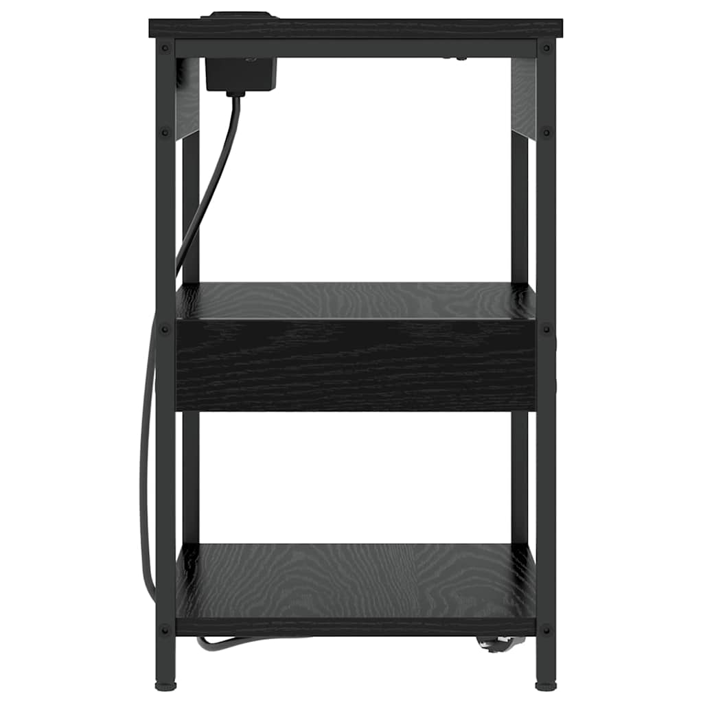 Κομοδίνο 2 pcs Μαύρη Οξυά 41 x 31 x 51 εκ. Επεξεργασμένο ξύλο - Pakobazaar