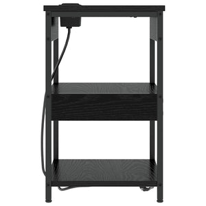 Κομοδίνο 2 pcs Μαύρη Οξυά 41 x 31 x 51 εκ. Επεξεργασμένο ξύλο - Pakobazaar
