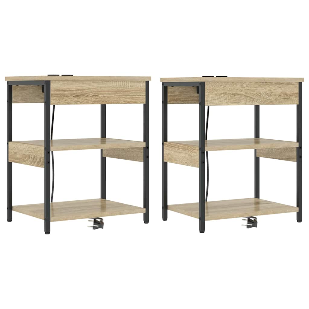 Κομοδίνο 2 pcs Δρύς Sonoma 41 x 31 x 51 εκ. Επεξεργασμένο ξύλο - Pakobazaar