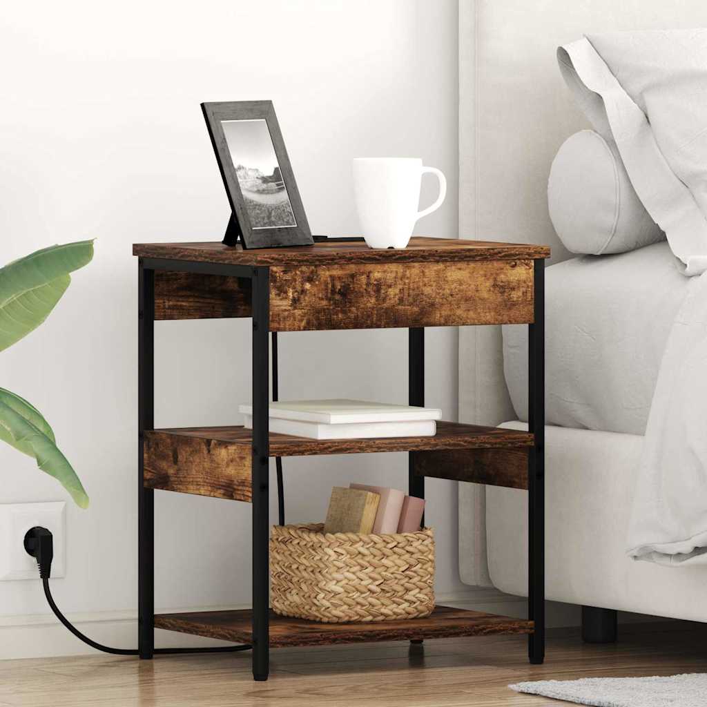 Κομοδίνο 2 pcs Καπνιστό Δρύς 41 x 31 x 51 εκ. - Pakobazaar
