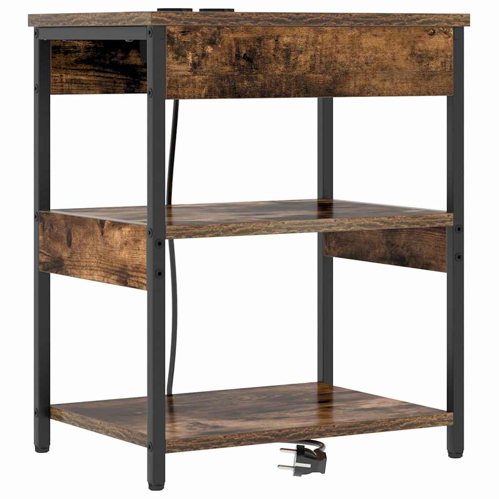 Κομοδίνο 2 pcs Καπνιστό Δρύς 41 x 31 x 51 εκ. - Pakobazaar