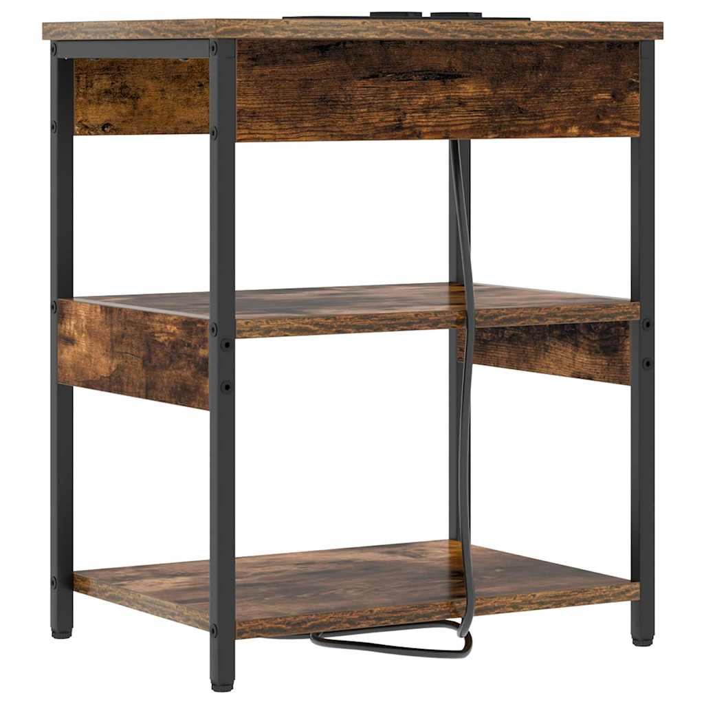 Κομοδίνο 2 pcs Καπνιστό Δρύς 41 x 31 x 51 εκ. - Pakobazaar