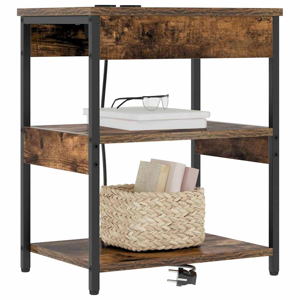 Κομοδίνο 2 pcs Καπνιστό Δρύς 41 x 31 x 51 εκ. - Pakobazaar