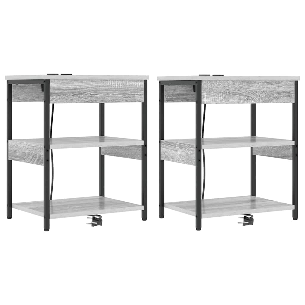 Κομοδίνο 2 pcs Γκρίζο Σονομα 41 x 31 x 51 εκ. - Pakobazaar