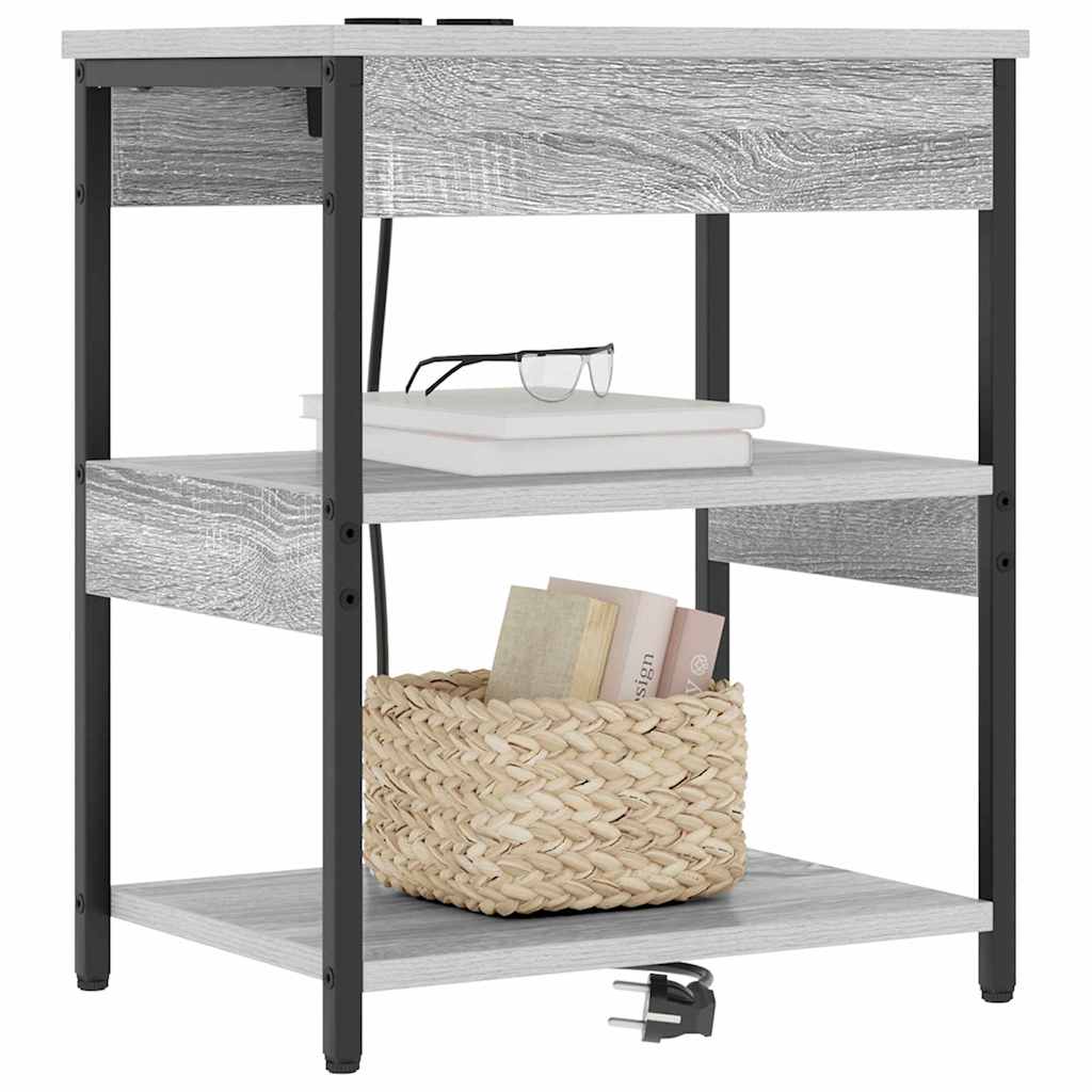 Κομοδίνο 2 pcs Γκρίζο Σονομα 41 x 31 x 51 εκ. - Pakobazaar