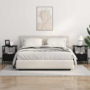 Κομοδίνο με συρτάρι 2 pcs Μαύρη Οξυά 41,5 x 40,5 x 55 εκ. - Pakobazaar