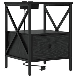 Κομοδίνο με συρτάρι 2 pcs Μαύρη Οξυά 41,5 x 40,5 x 55 εκ. - Pakobazaar