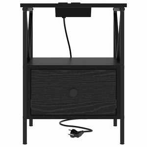 Κομοδίνο με συρτάρι 2 pcs Μαύρη Οξυά 41,5 x 40,5 x 55 εκ. - Pakobazaar