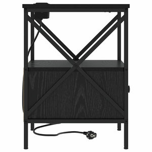Κομοδίνο με συρτάρι 2 pcs Μαύρη Οξυά 41,5 x 40,5 x 55 εκ. - Pakobazaar
