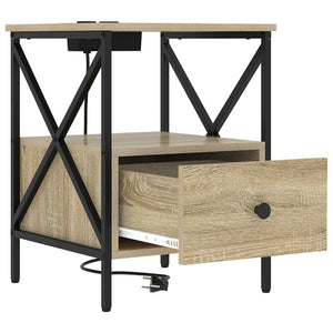 Κομοδίνο με συρτάρι 2 pcs Δρύς Sonoma 41,5 x 40,5 x 55 εκ. - Pakobazaar