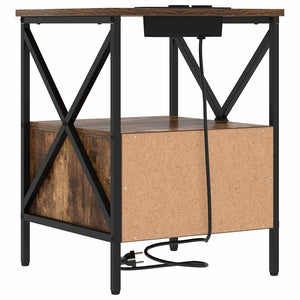 Κομοδίνο με συρτάρι 2 pcs Καπνιστό Δρύς 41,5 x 40,5 x 55 εκ. - Pakobazaar