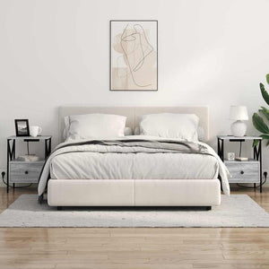 Κομοδίνο με συρτάρι 2 pcs Γκρίζο Σονομα 41,5 x 40,5 x 55 εκ. - Pakobazaar