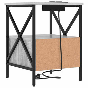 Κομοδίνο με συρτάρι 2 pcs Γκρίζο Σονομα 41,5 x 40,5 x 55 εκ. - Pakobazaar