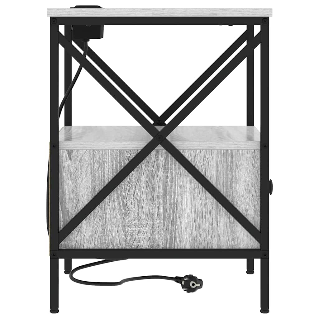Κομοδίνο με συρτάρι 2 pcs Γκρίζο Σονομα 41,5 x 40,5 x 55 εκ. - Pakobazaar