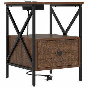 Κομοδίνο με συρτάρι 2 pcs Καφέ δρυς 41,5 x 40,5 x 55 εκ. - Pakobazaar